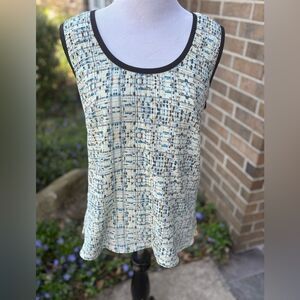 Barneys New York Blue and Green Sleeveless Tank Top